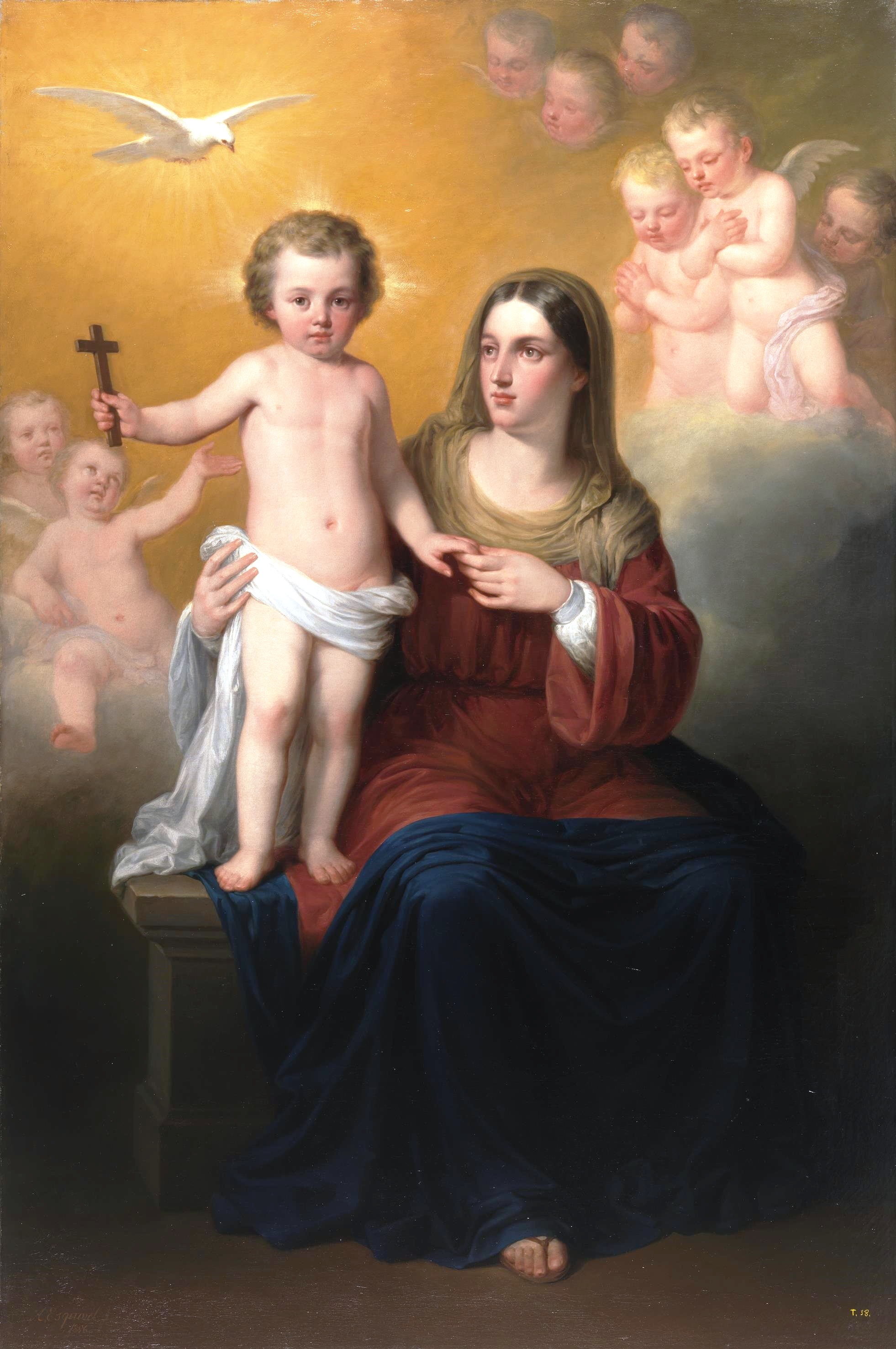 File:Virgen con el Niño, de Antonio María Esquivel (Museo del ...