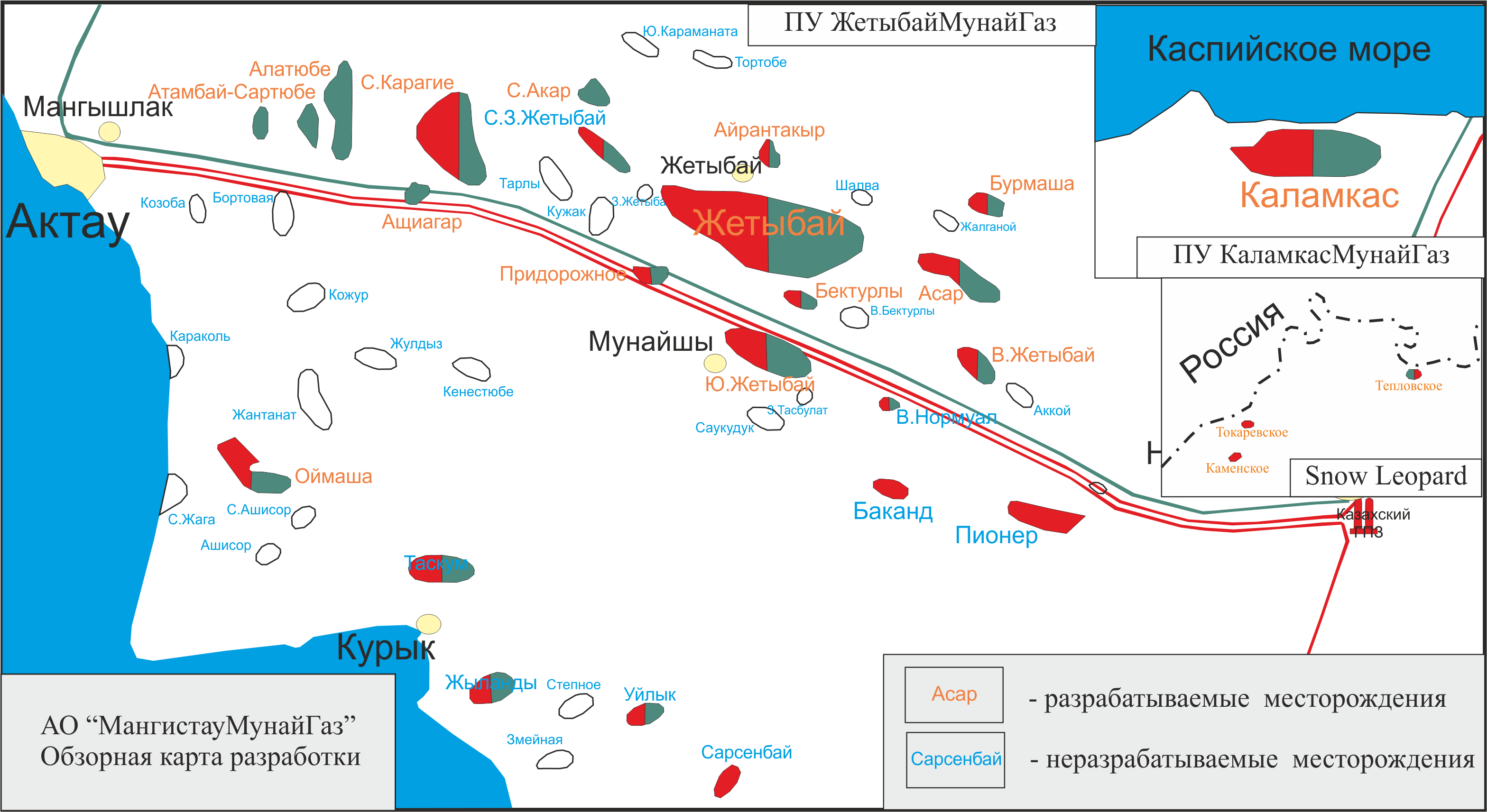 Мангистауская область месторождение Жетыбай на карте