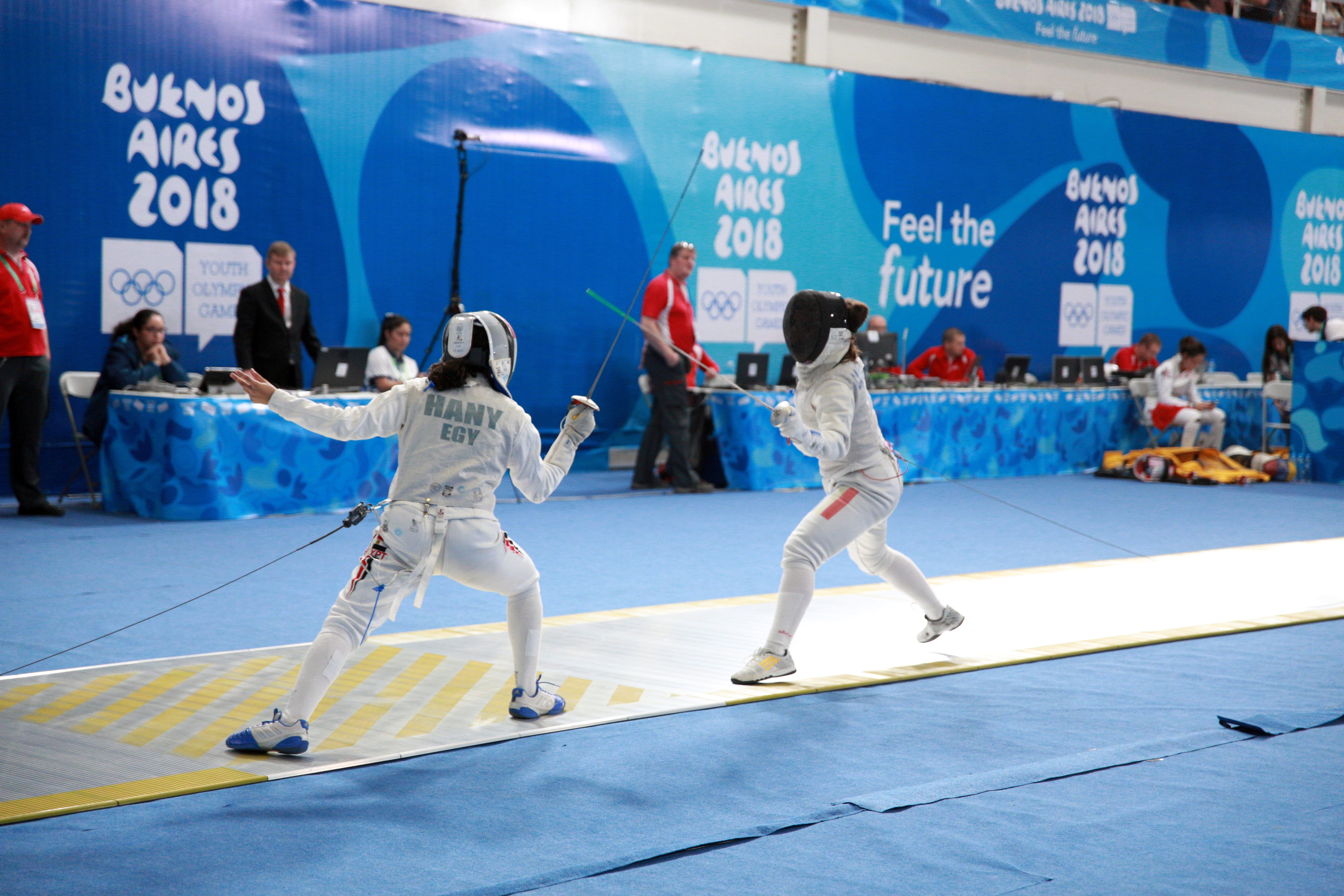 File Fencing At The 18 Summer Youth Olympics Girls Foil Pool 1 249 Jpg Wikimedia Commons