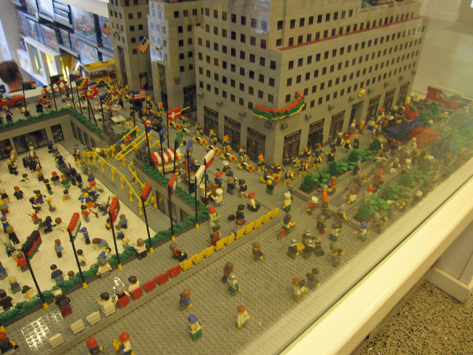 Recreation of the Rockefeller Center in the display of the Lego Store  situated in New York City Stock Photo - Alamy