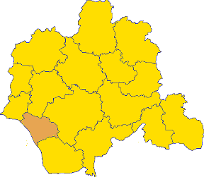 Poziția Augustdorf pe harta districtului Lippe