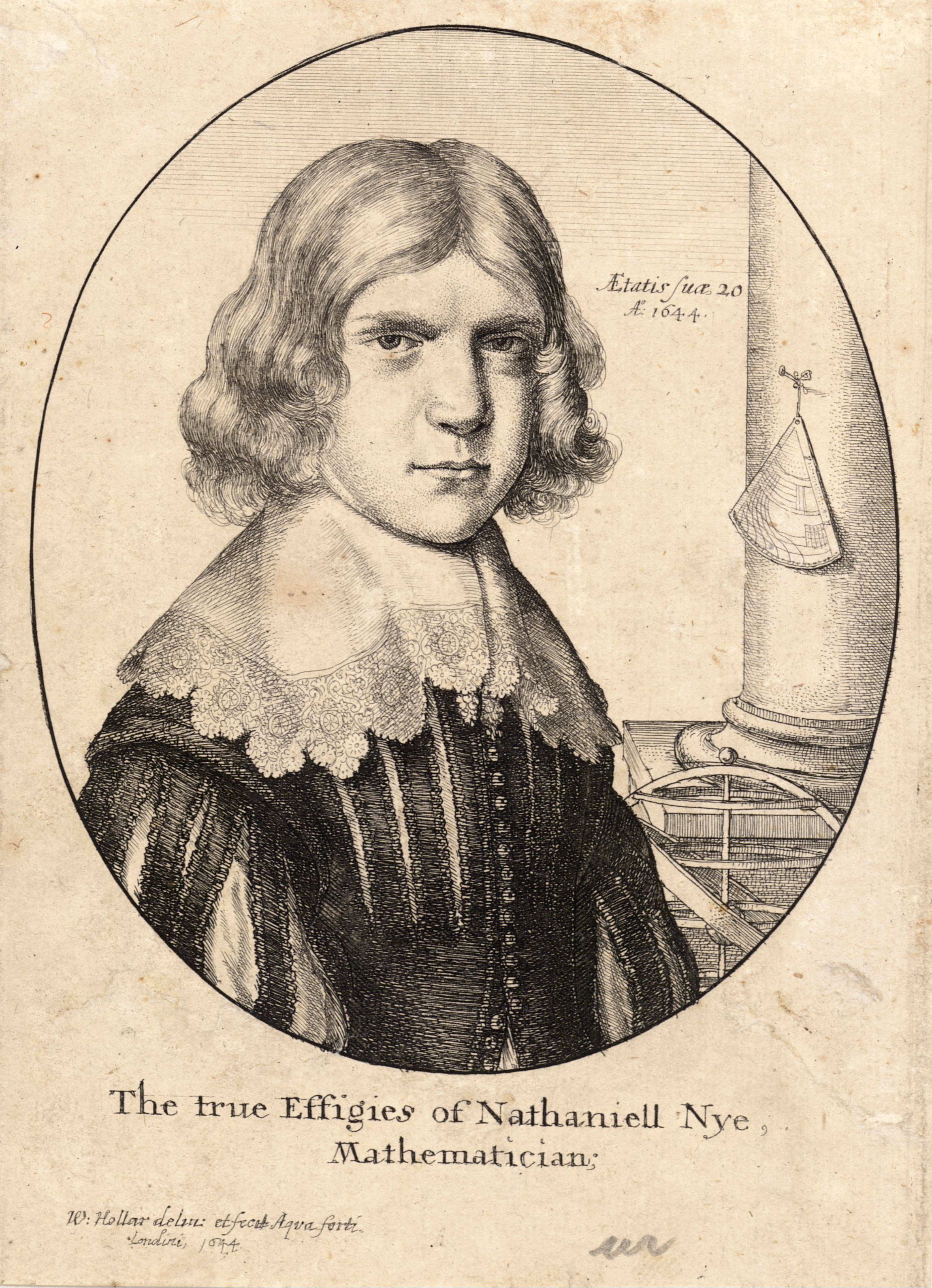 A 1644 engraving of Nathaniel Nye by [[Wenceslas Hollar