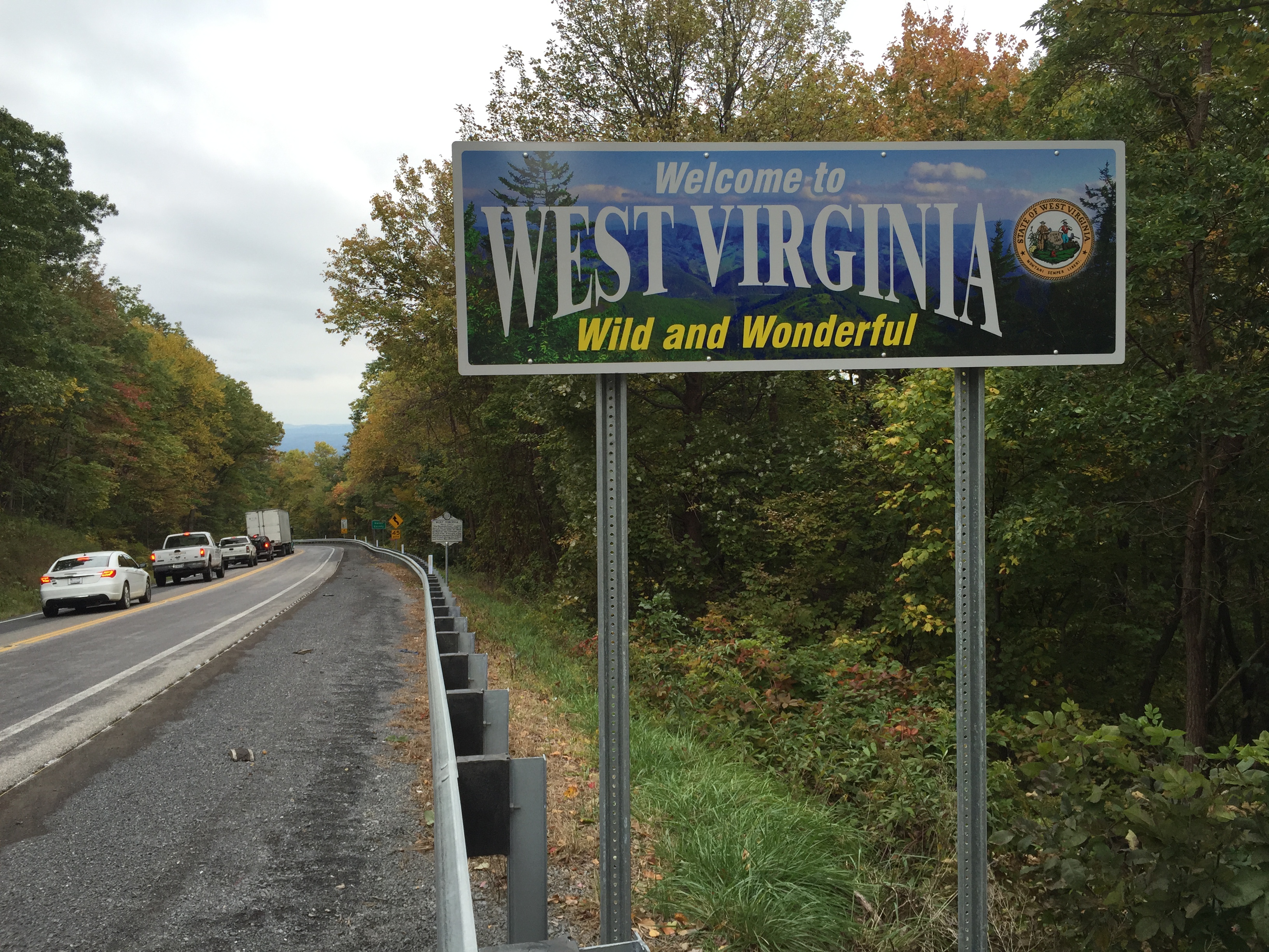 2015-10-07 10 02 10 "Welcome to West Virginia" sign along westbou...