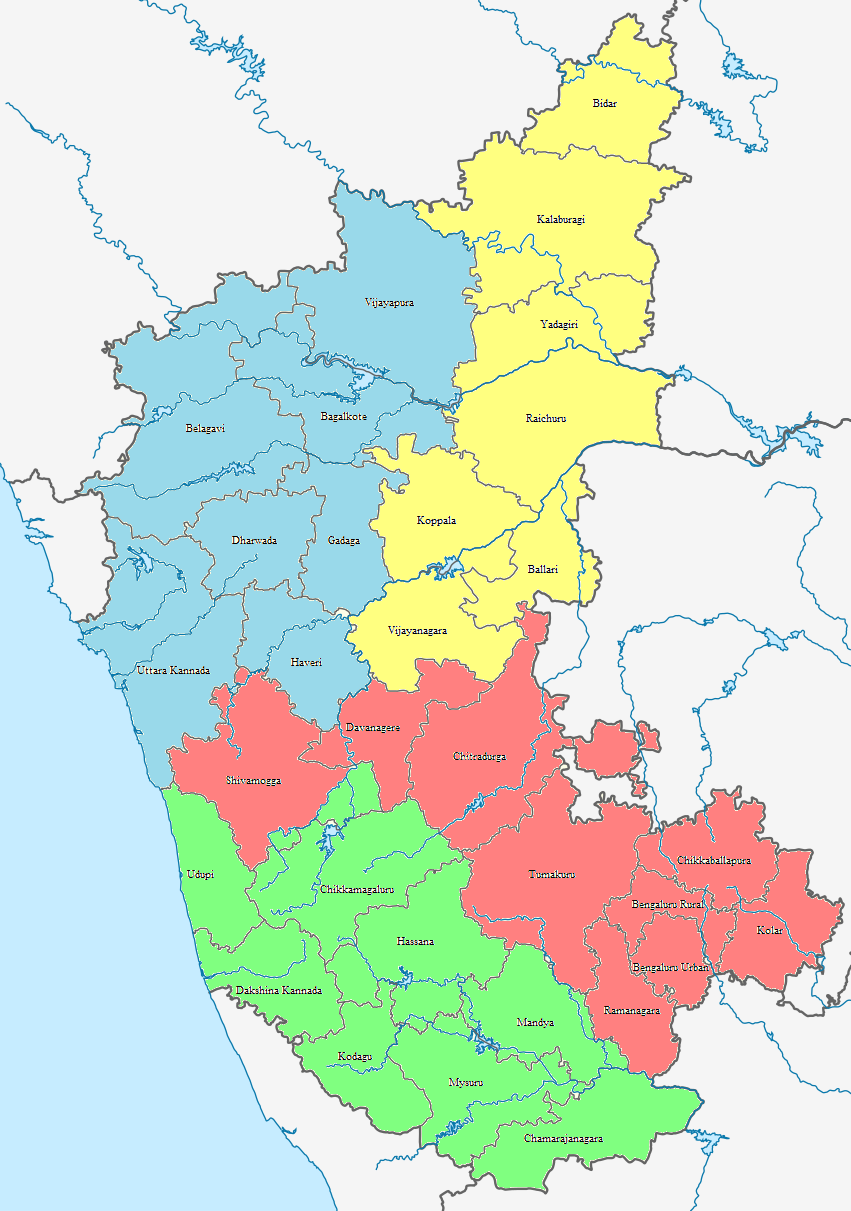 Old Map Of Karnataka List Of Districts Of Karnataka - Wikipedia