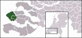 Localisation de la presqu'île de Walcheren.
