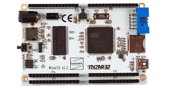 The main board of the Mizar32 embedded computer