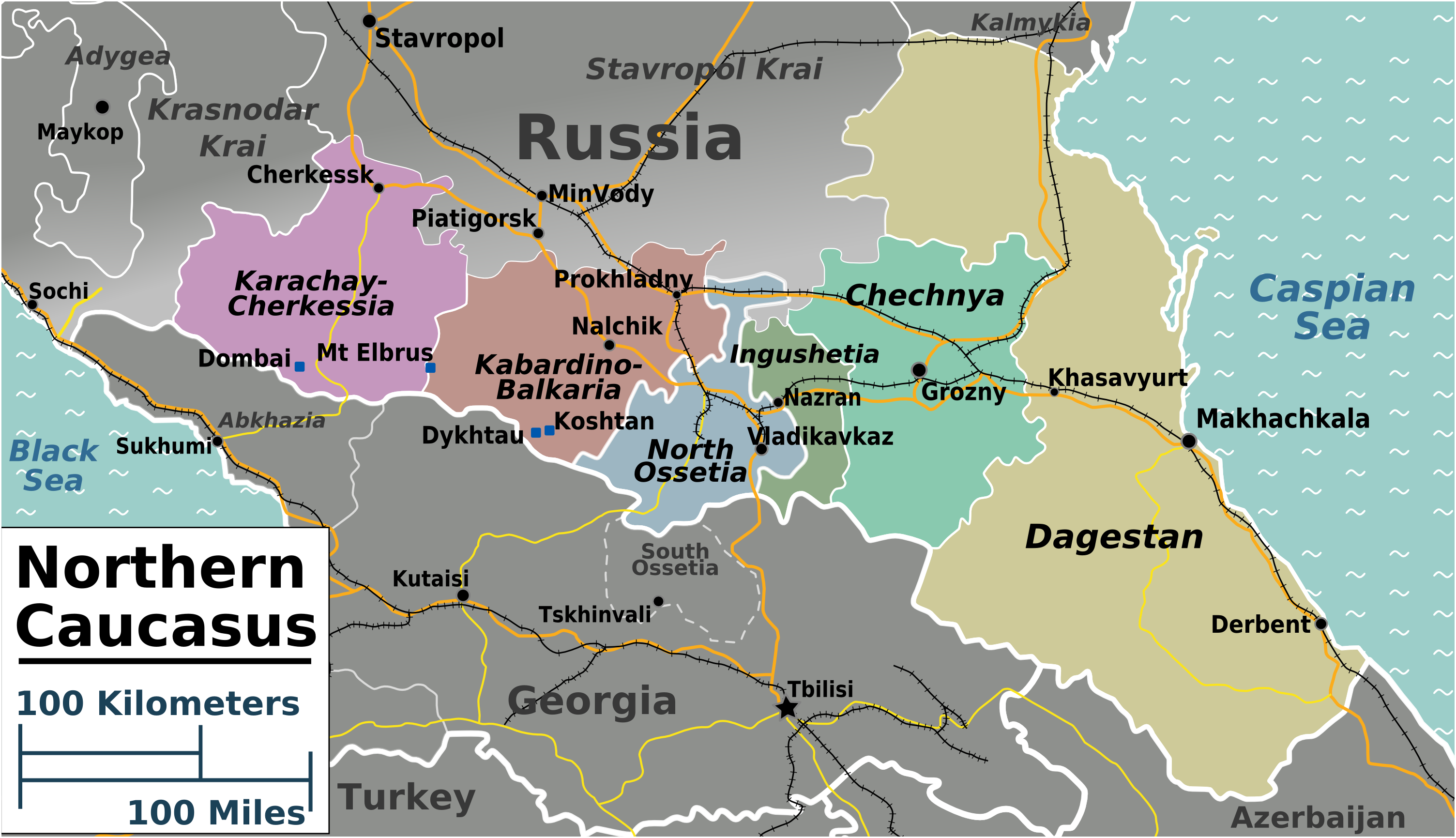 north caucasus map