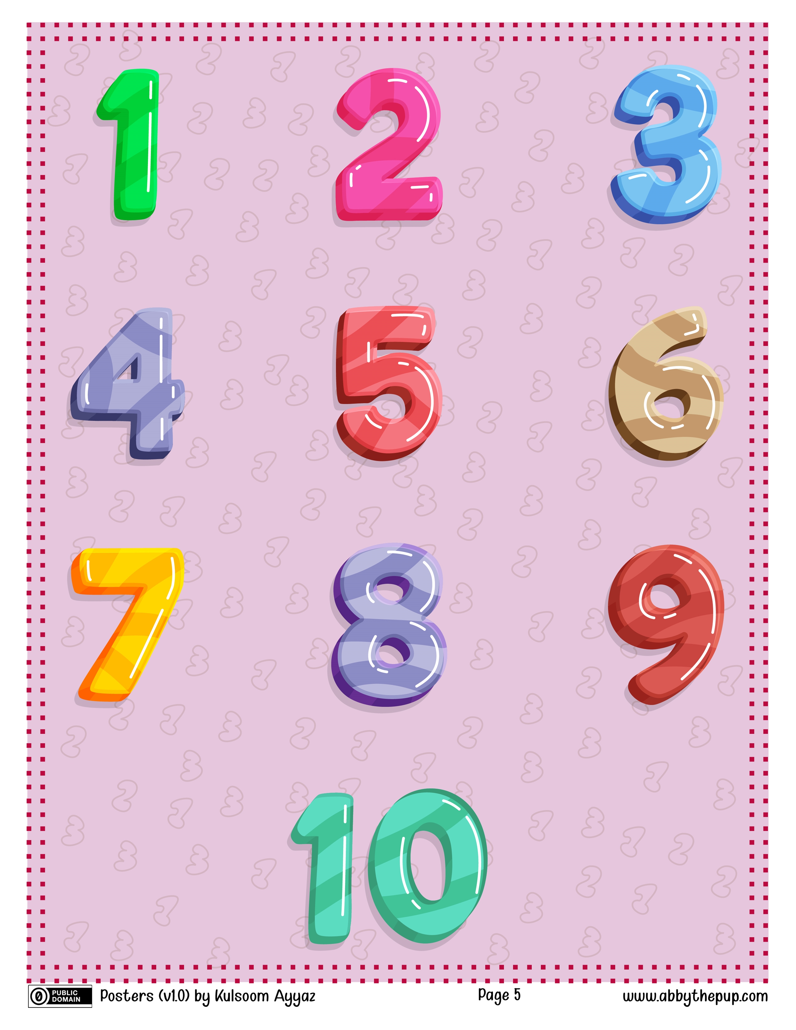 Large Printable Numbers 1 10  Free printable numbers, Large