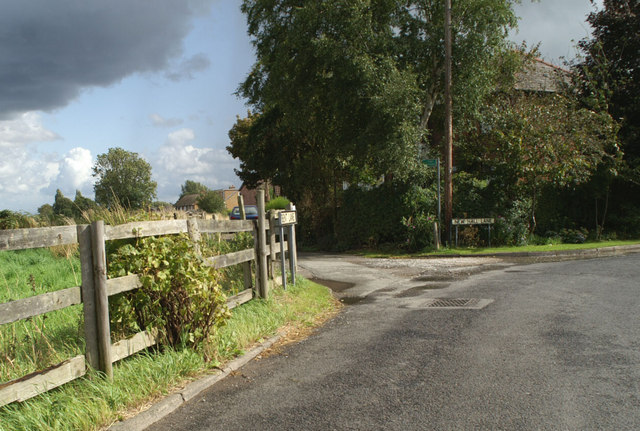 File:Public footpath leaving the junction of Bent Lane and New Hall Lane, Newchurch - geograph.org.uk - 1463298.jpg