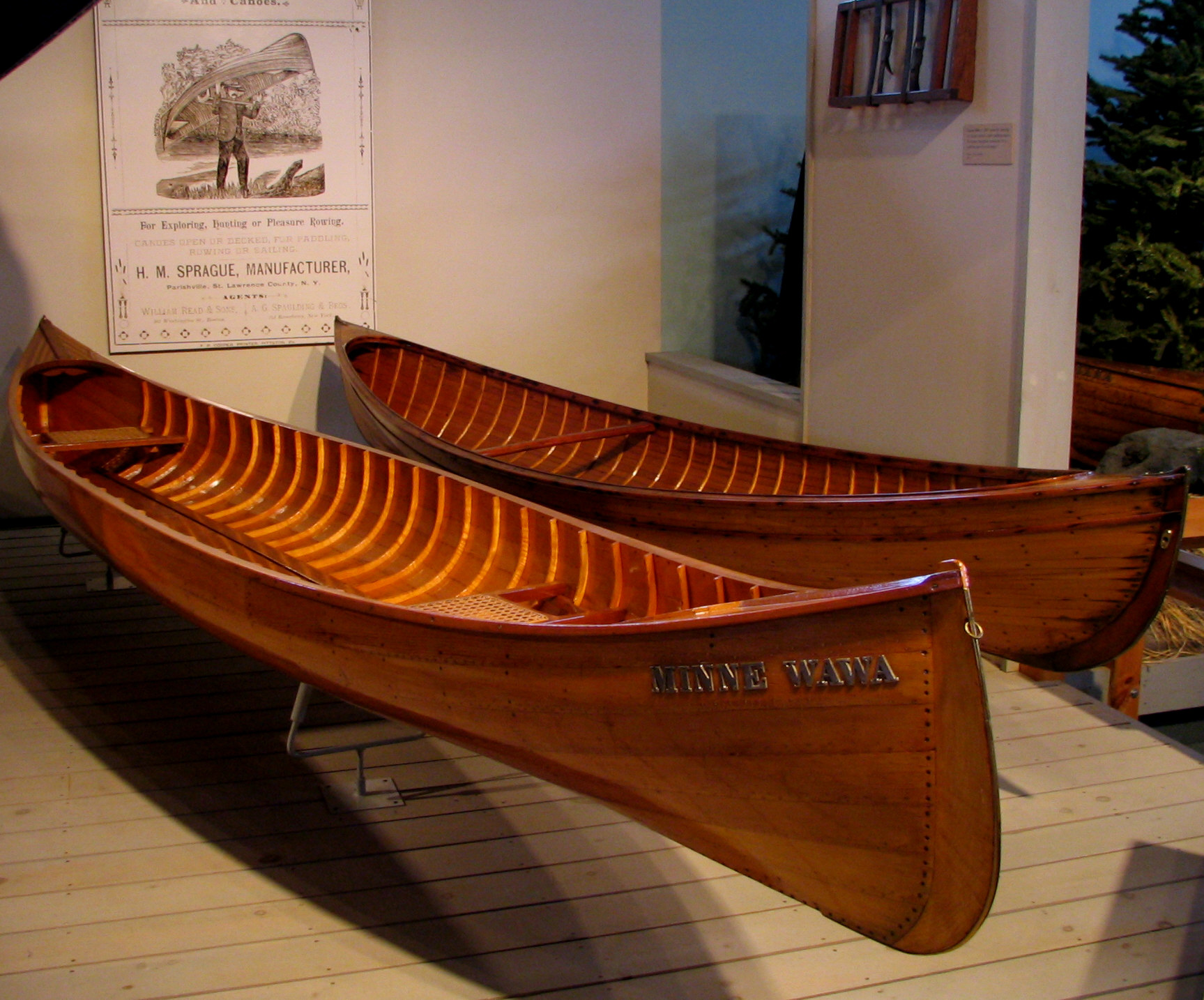 File:ADK Museum - Antique Strip-built Canoes.jpg - Wikimedia Commons