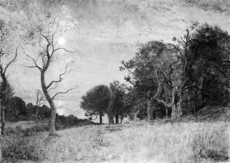 File:Alfred Wahlberg - A Moonlit Night by Hallands Väderö - KMS1349 - Statens Museum for Kunst.jpg