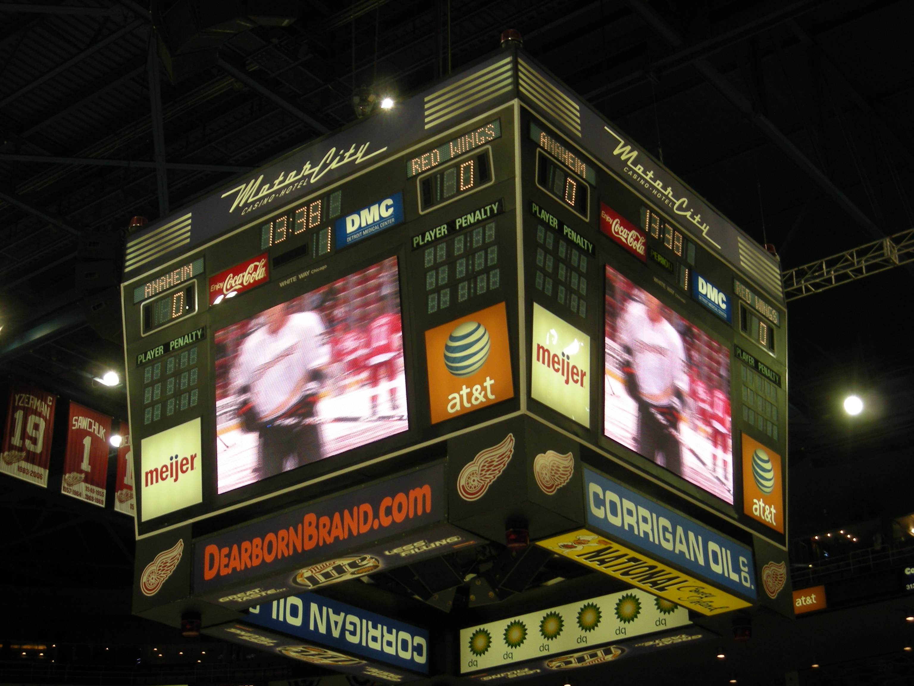 Joe Louis Arena Scoreboard  Scoreboard, Joe louis arena, Signage