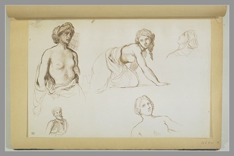 File:Delacroix - Etudes de femmes et d'homme, RF 10470, Recto.jpg