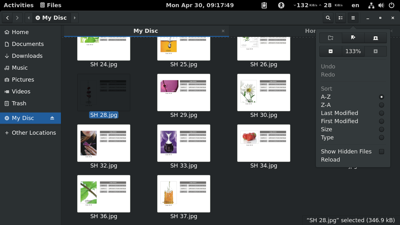 File v 3. Файловый менеджер Gnome 43. File Manager Gnome md5sum.
