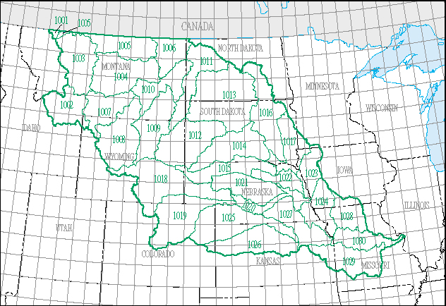 The Missouri region, with its 30 4-digit subregion hydrologic unit boundaries. HUC10.jpg