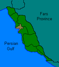 Bushehr County in Map of Bushehr Province of Iran.