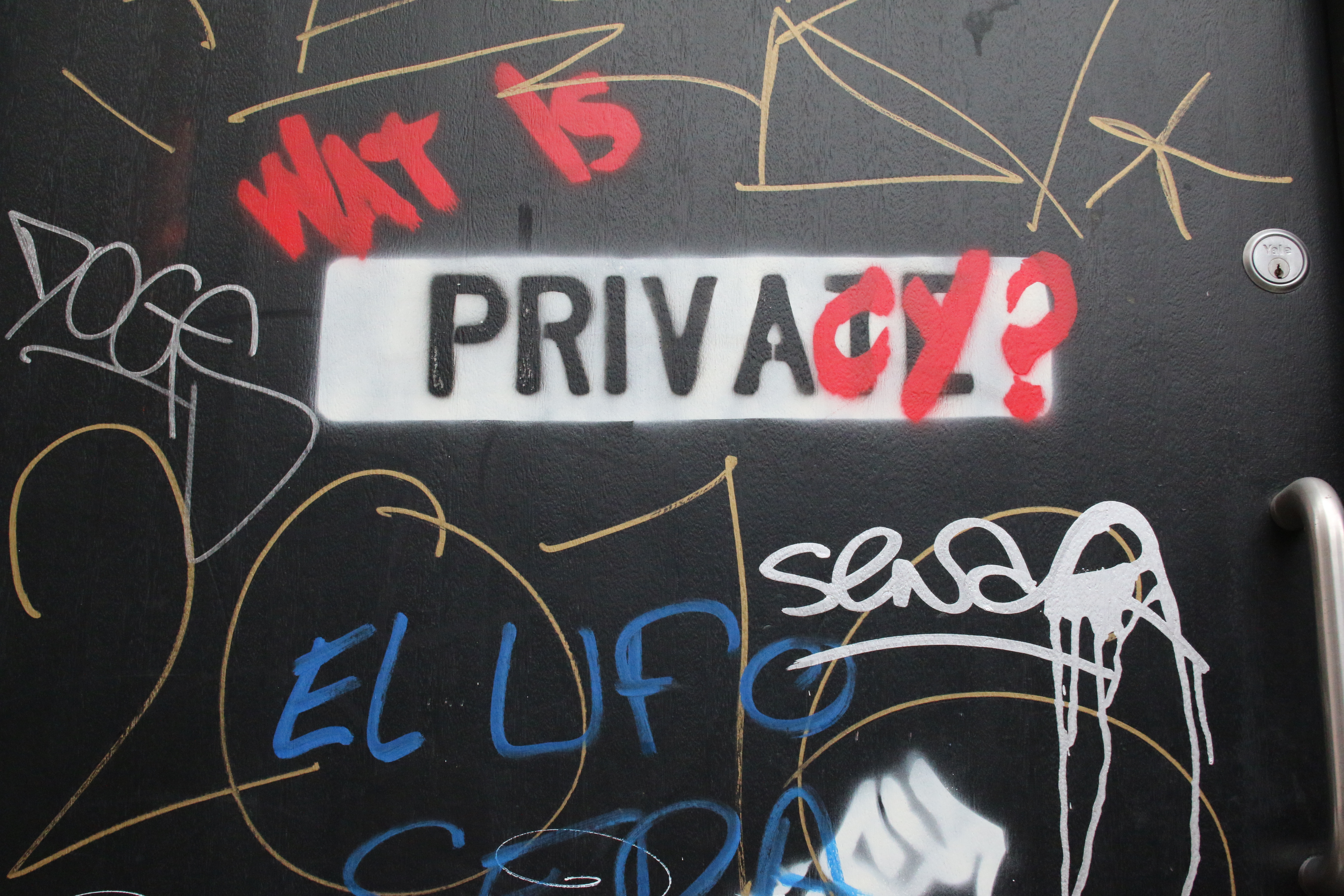 Graffiti on a wall, wandering what is privacy?