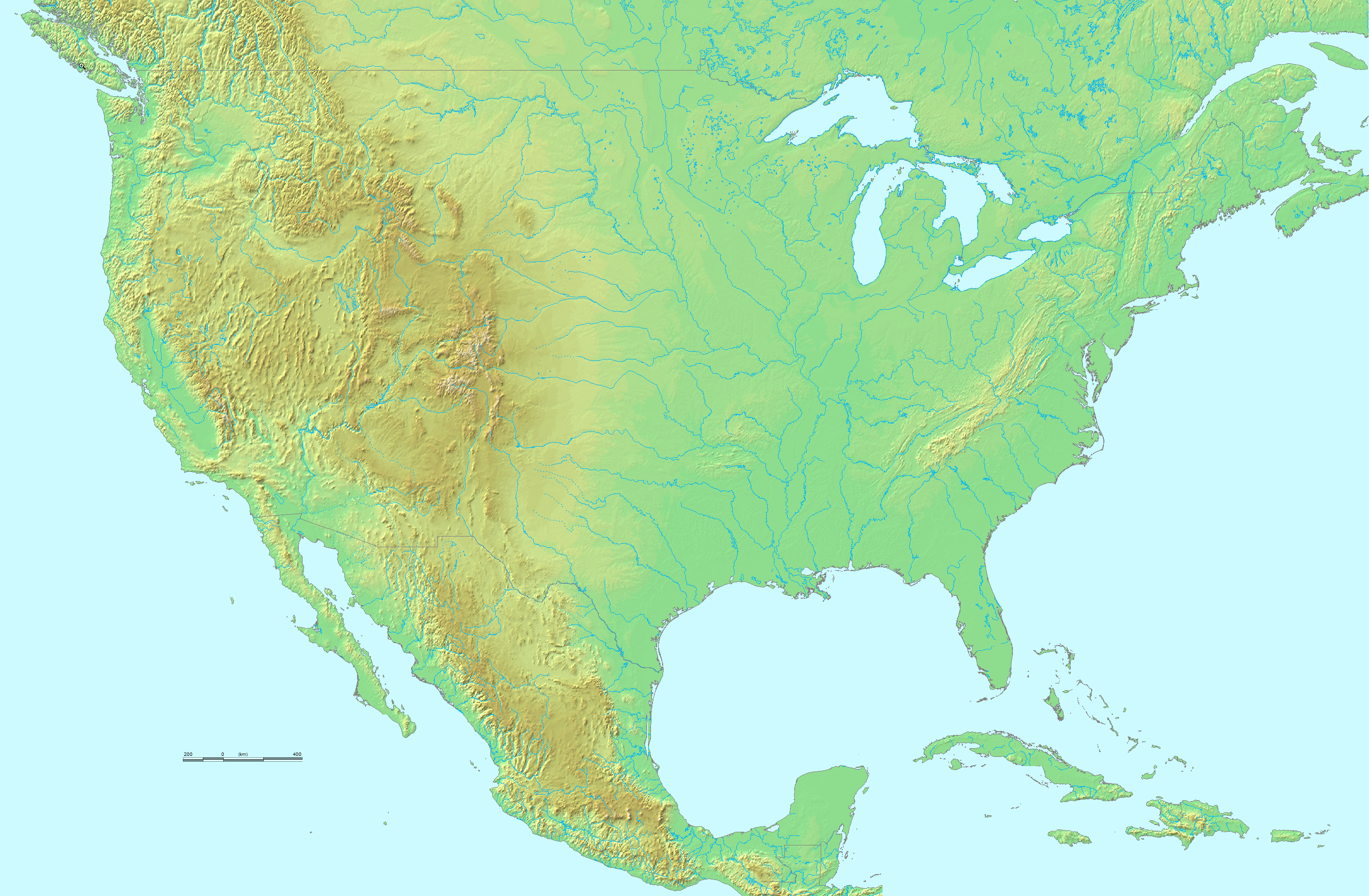 United States Terrain Map