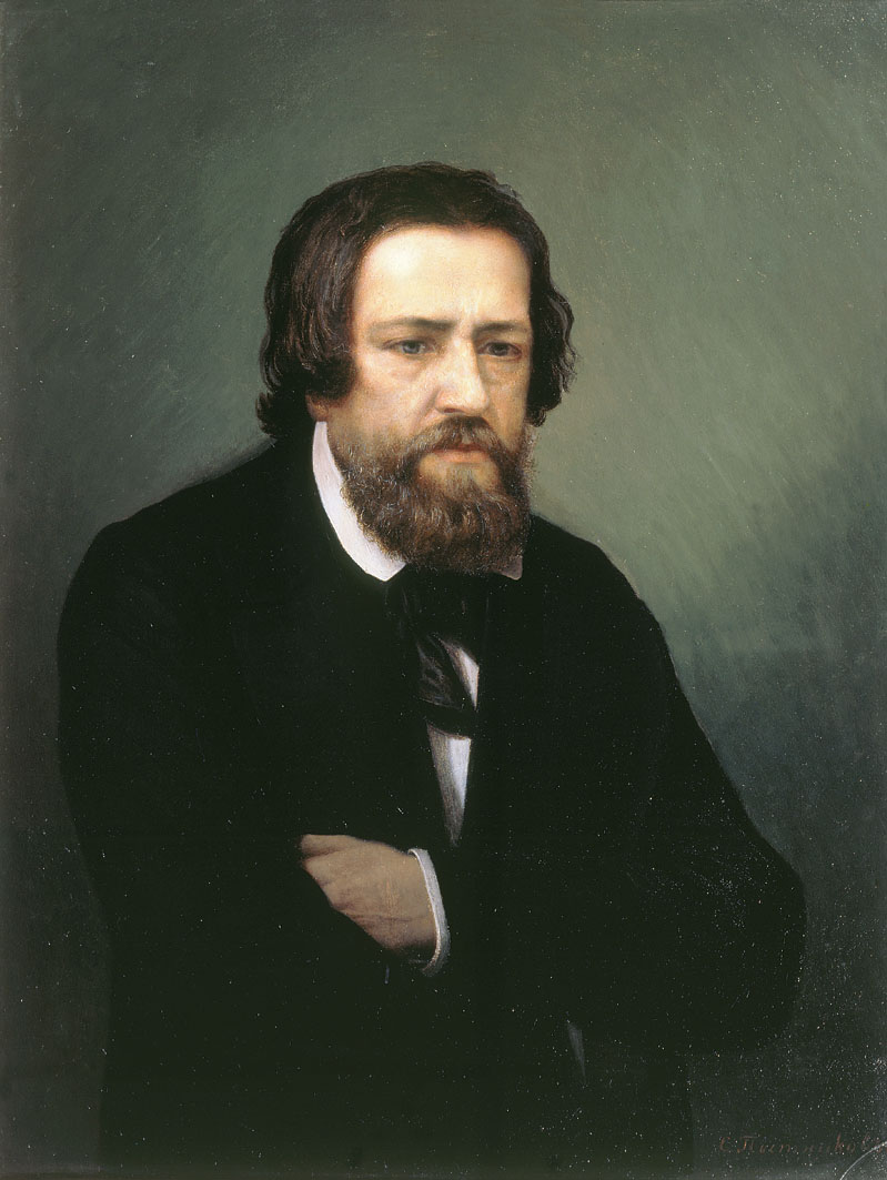 {{ill|Sergey Petrovich Postnikov|lt=Sergey Postnikov|ru|Постников, Сергей Петрович}}, ''Alexander Andreyevich Ivanov'', c. 1873, oil on canvas after the 1846 daguerreotype, [[Tretyakov Gallery]], [[Moscow]]