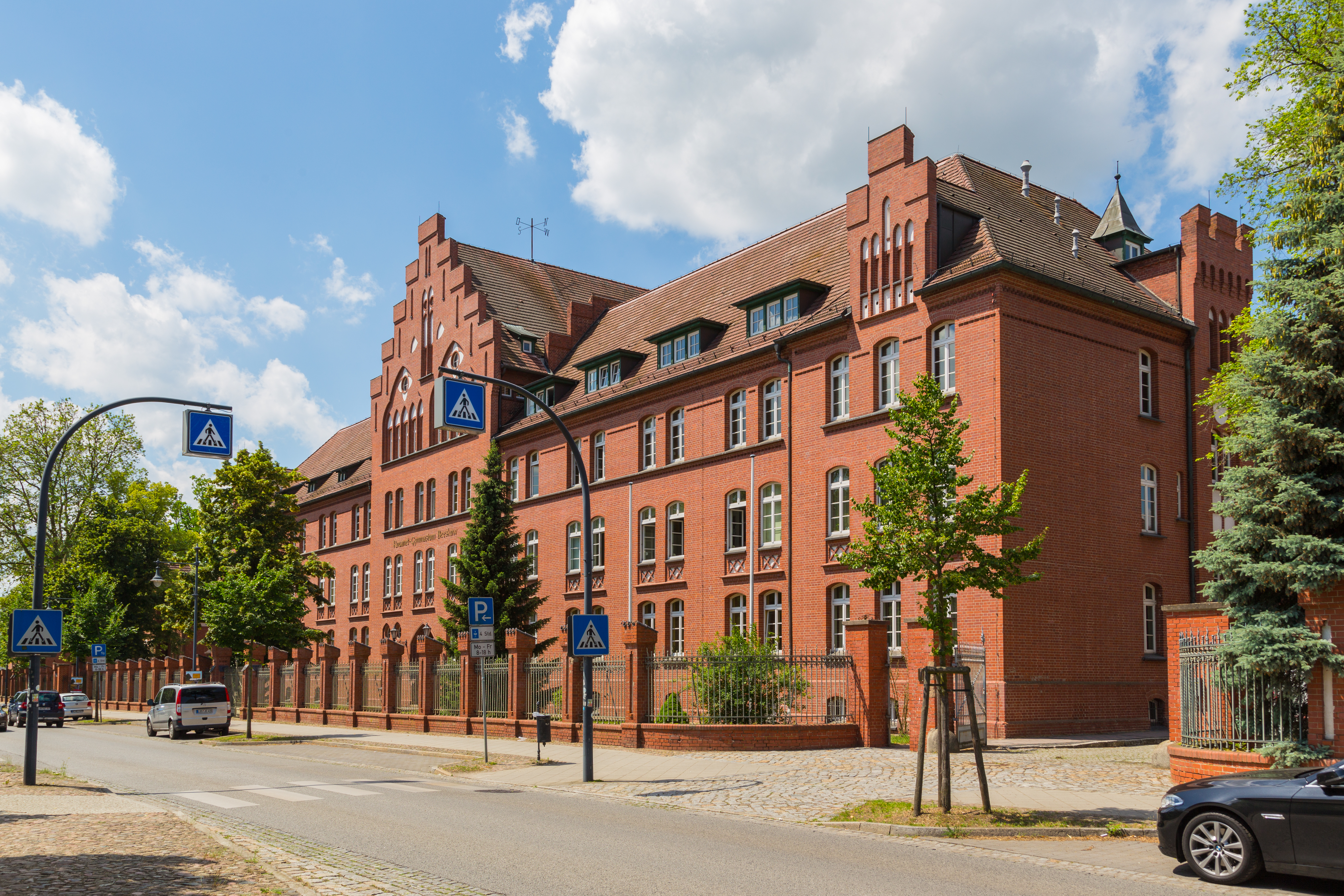 The Rouanet-Gymnasium Beeskow, 3 Breitscheid Street (Breitscheidstraße 3) in Beeskow, Landkreis Oder...