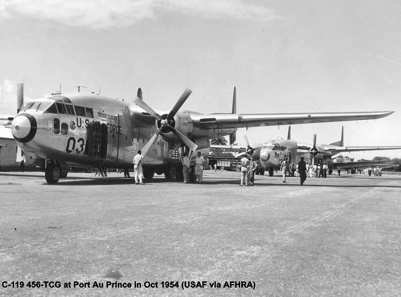 File:Fairchild C-119 456 troop carrier-haiti-Oct-1954.gif