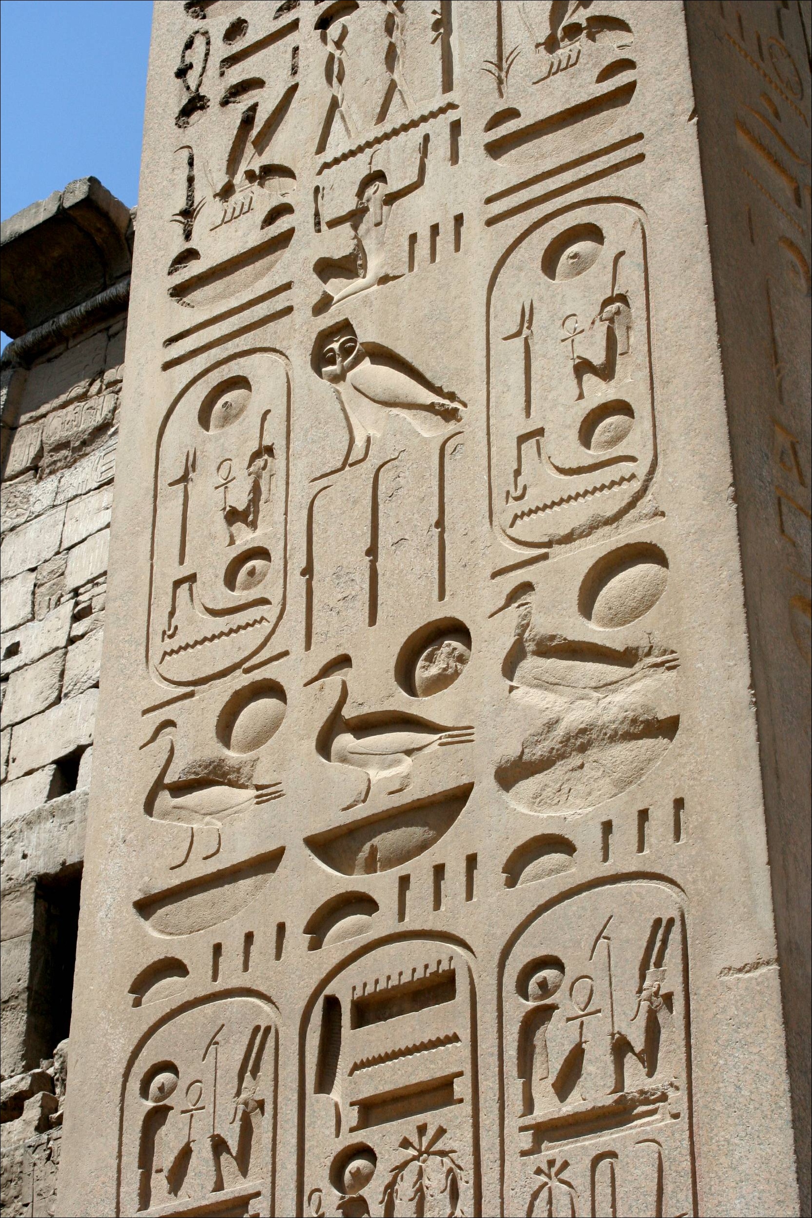 Granite Obelisk in Luxor Temple. Luxor, Egypt Stock Image - Image of  history, located: 182031837