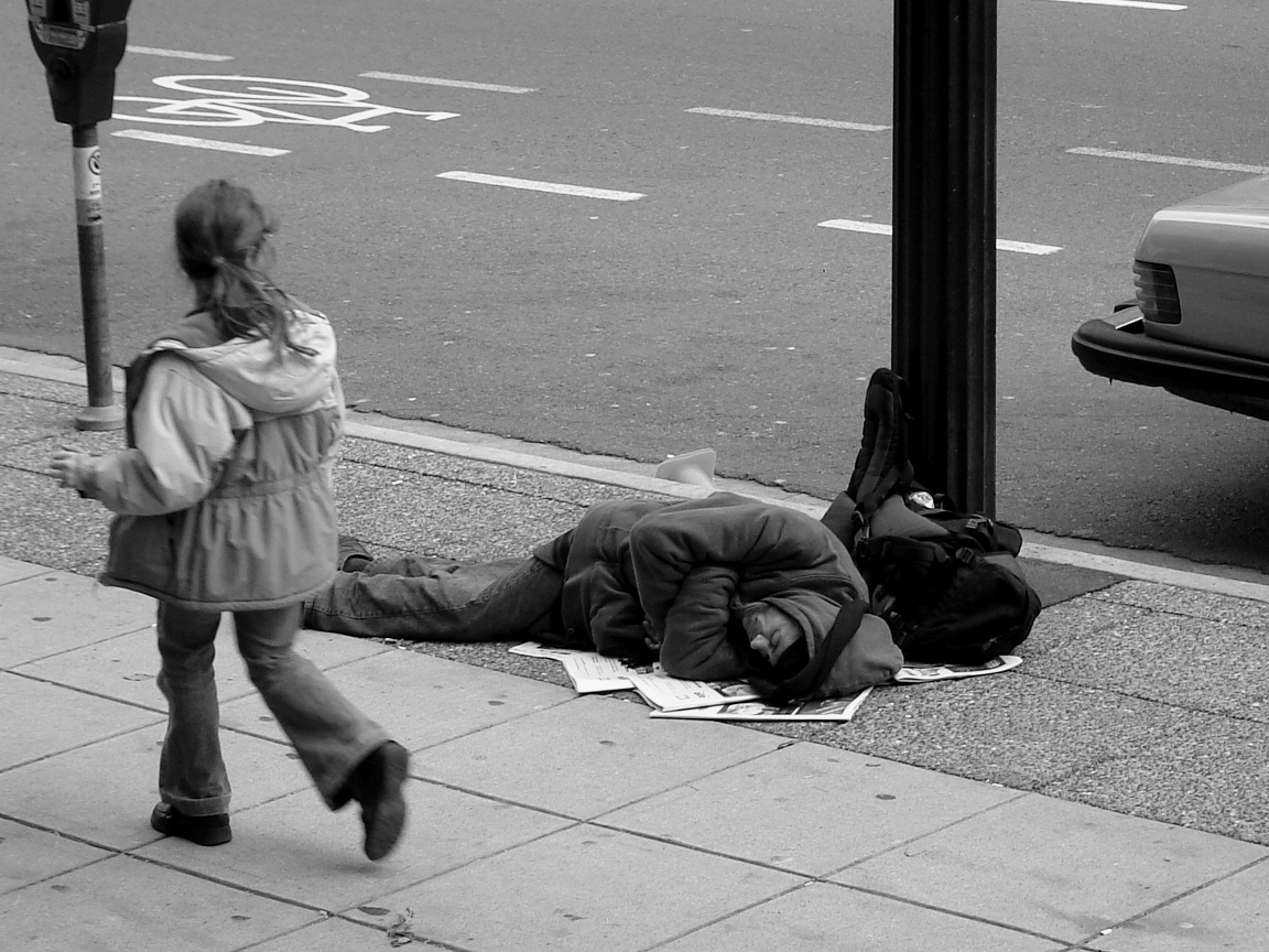 A homeless man