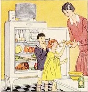 File:Mother serving children from a refrigerator.jpg