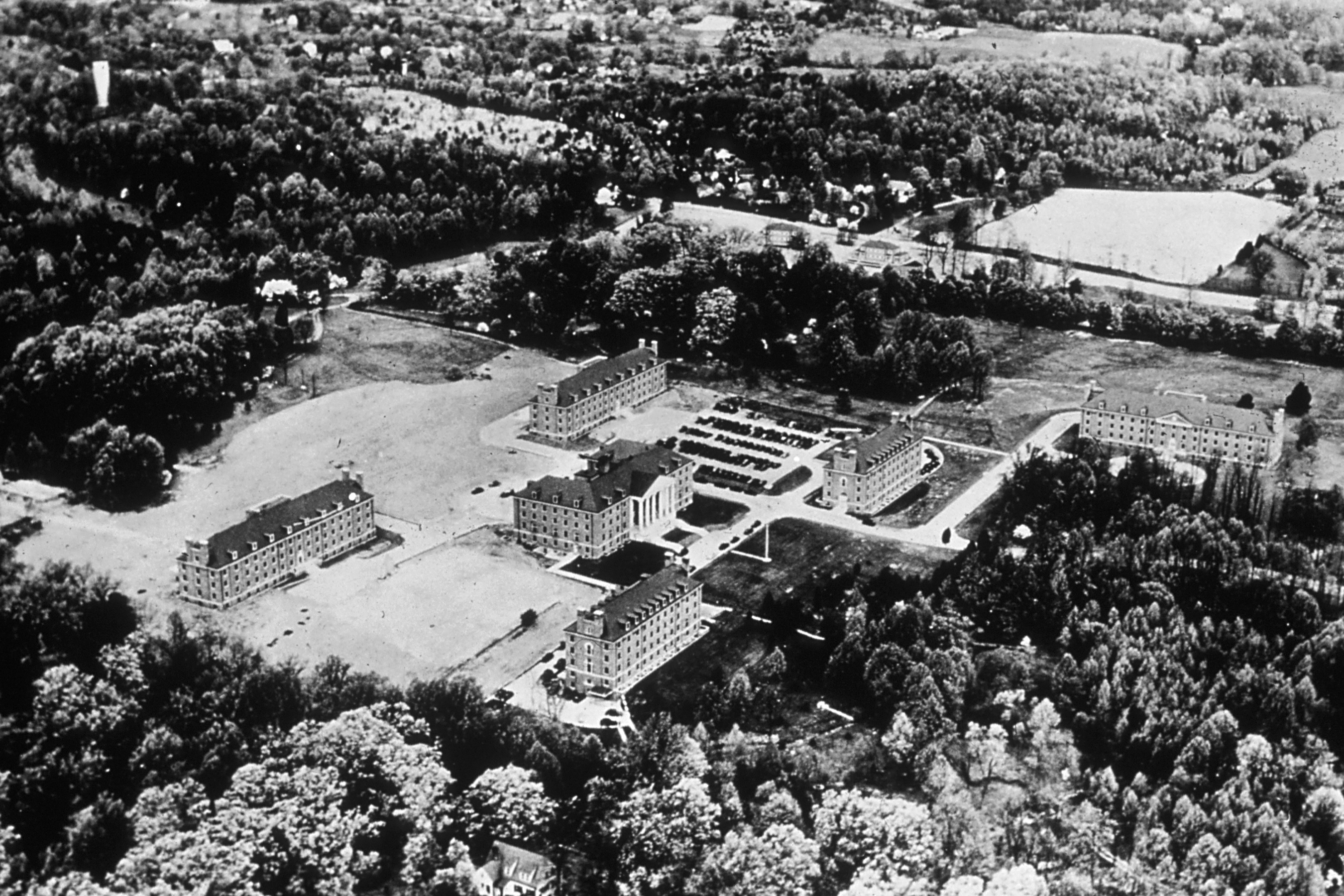 Aerial of Bethesda MD in the Washington DC area