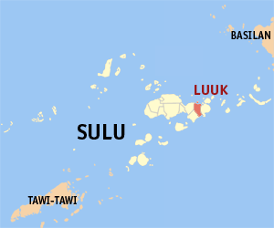 Mapa sa Sulu nga nagpakita sa nahimutangan sa Luuk.
