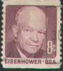 Eisenhower en un sello postal estadounidense