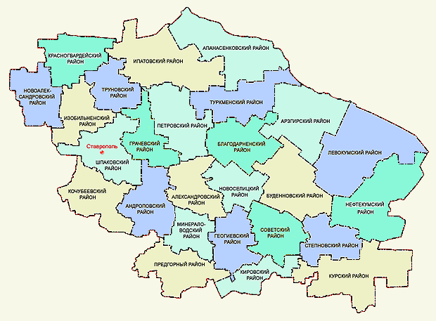 Карта Ставропольского Края С Районами Скачать