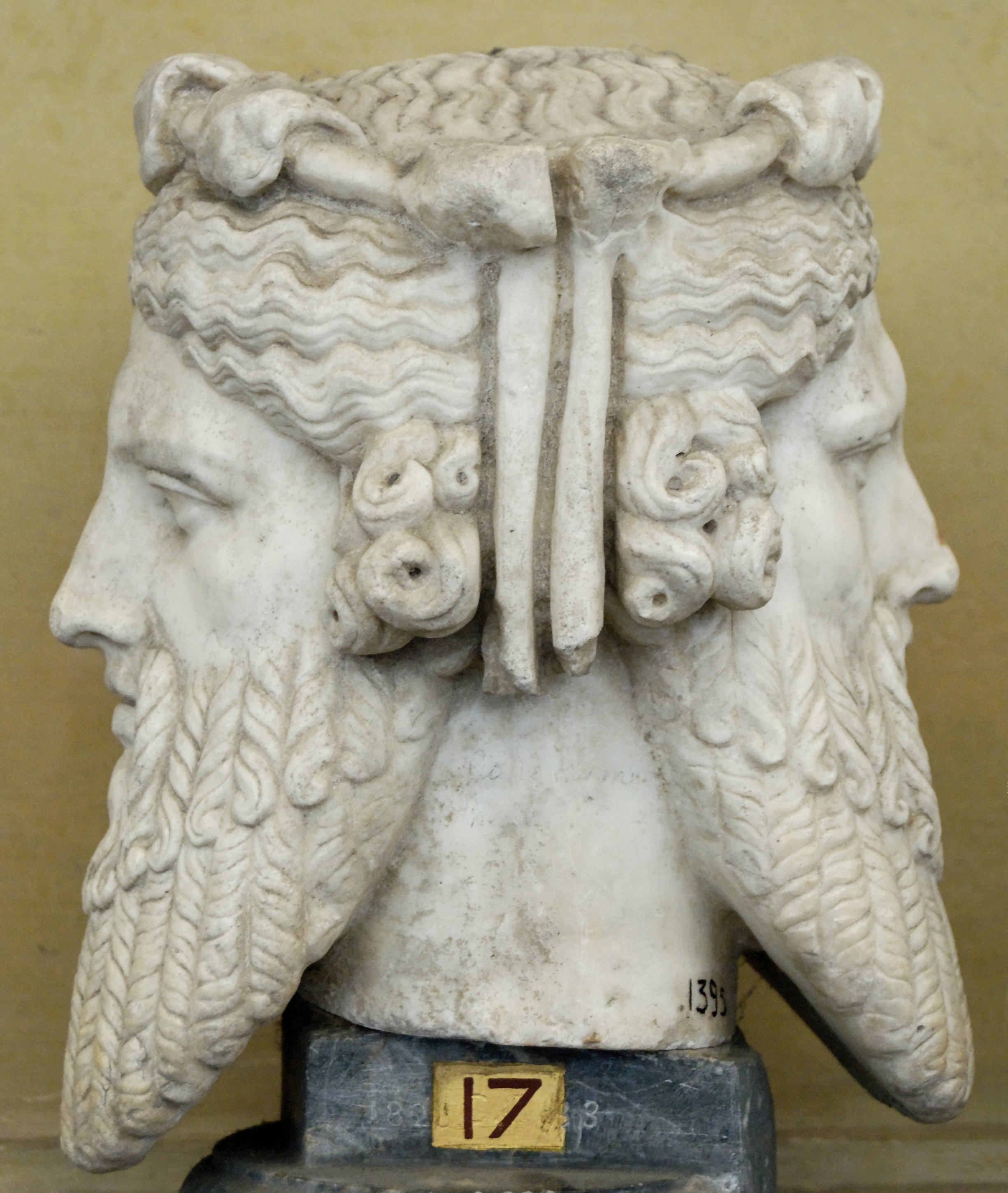 Janus, the two-faced Roman God from whose name 'Janiceps' derives.