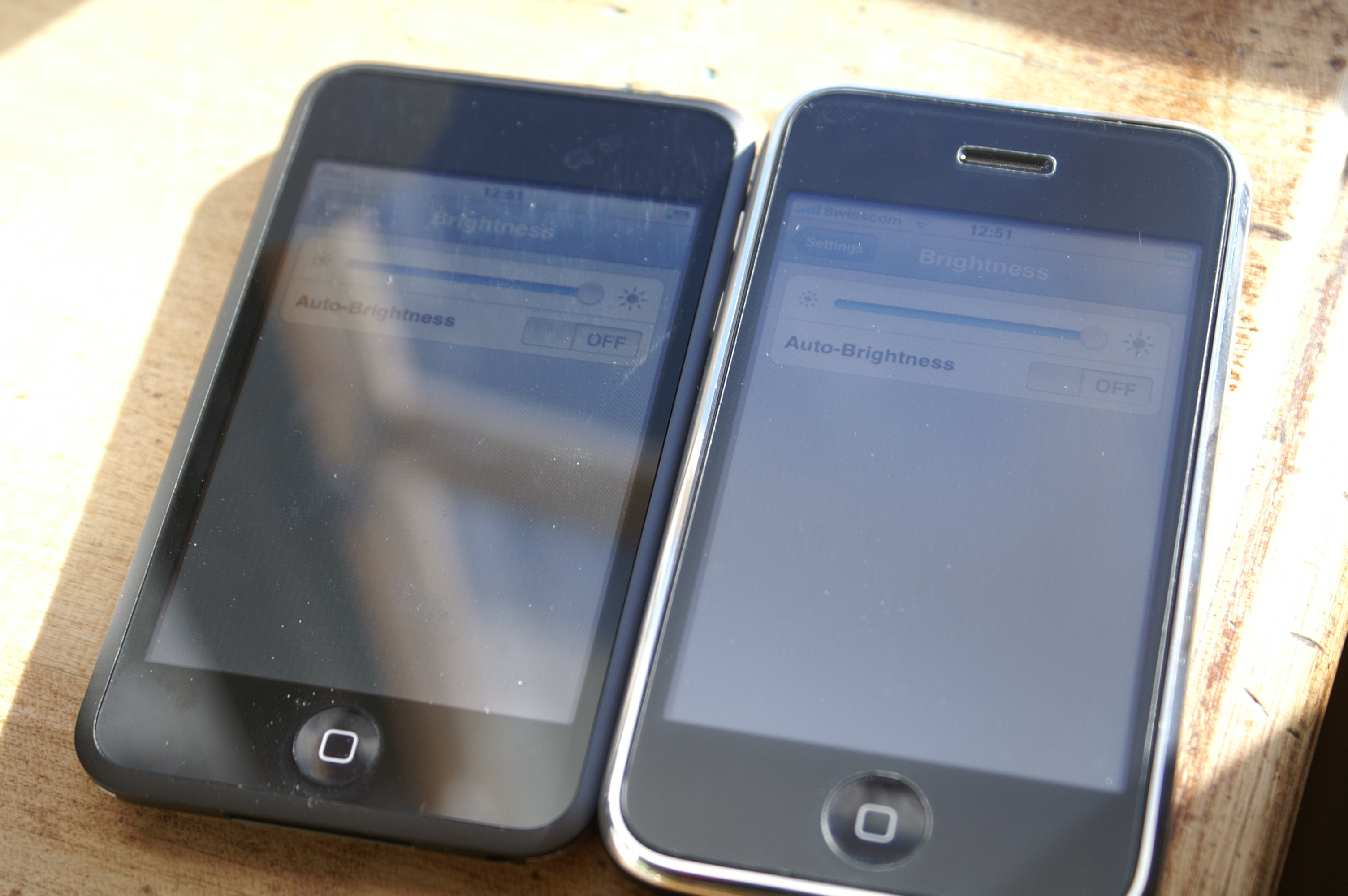 File:iPhone with Matte Screen Protector vs. Plain iPod.jpg - Wikimedia  Commons