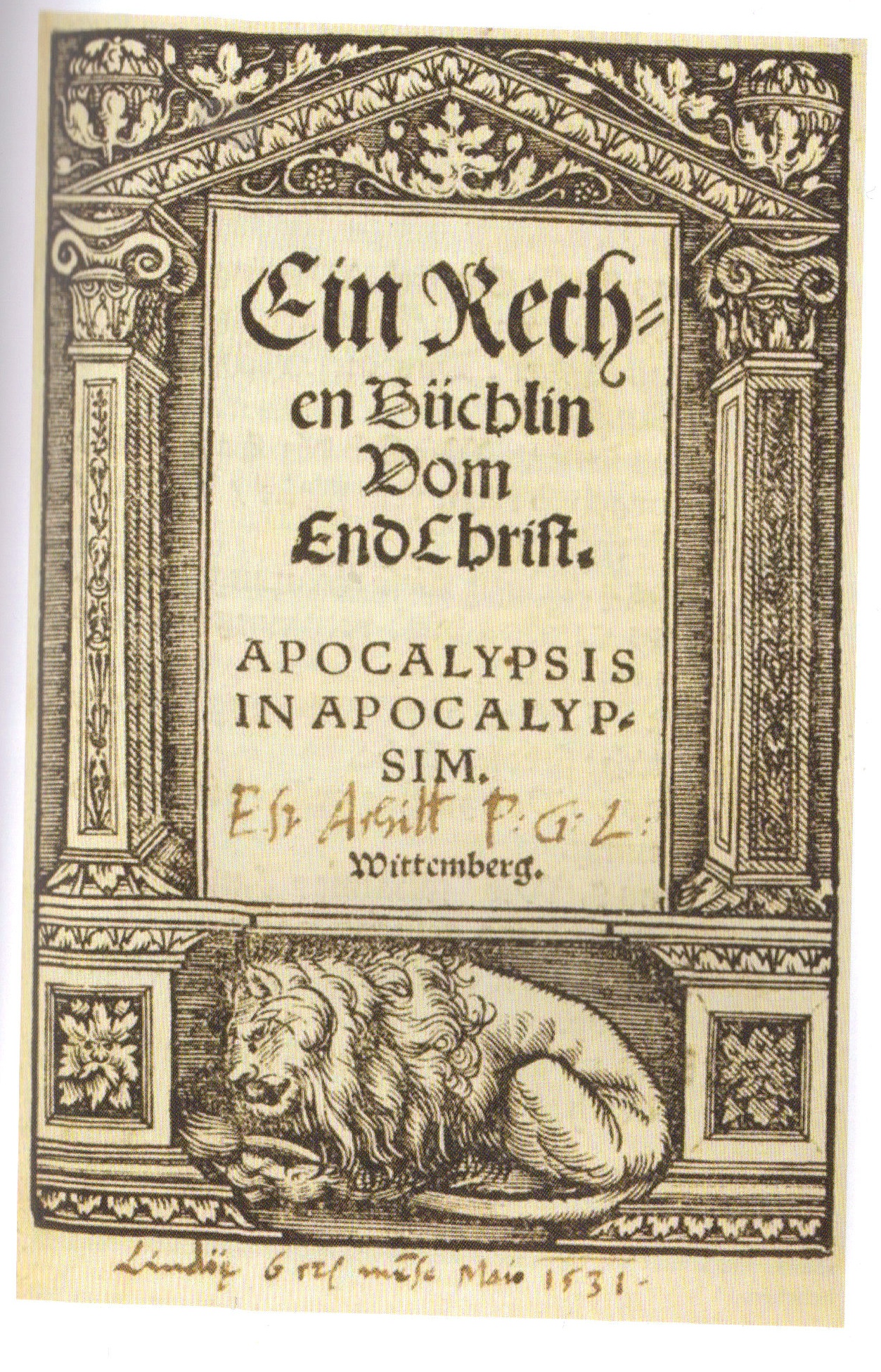 Stifel, Michael: Ein Rechen Büchlin Vom EndChrist ... Wittenberg 1532