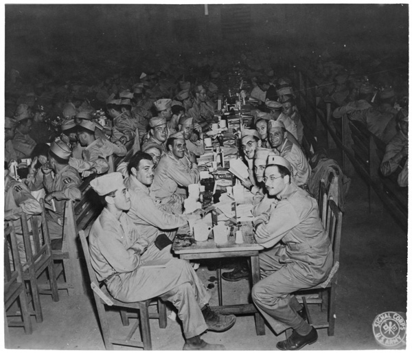 File:Soldiers sitting at tables during Passover meal, circa 1945 (4503120530).jpg