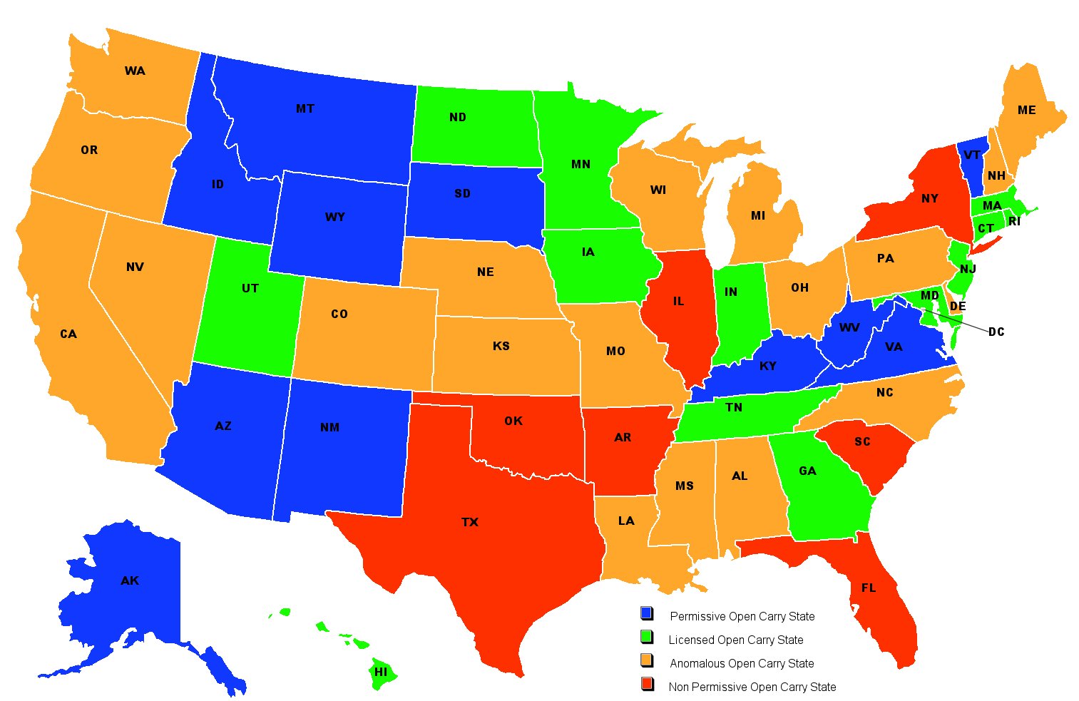 Missouri Open Carry Map File:usa Carry Map.jpg - Wikimedia Commons