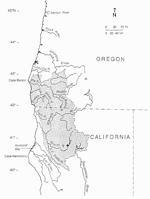 klamath mountains map