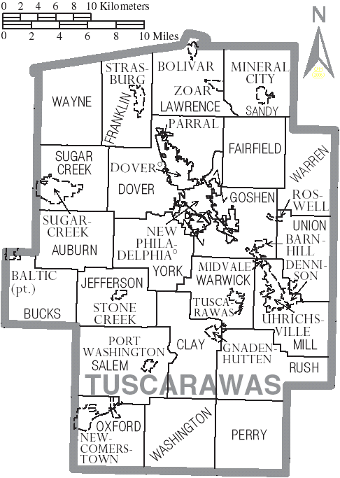 Map Of Tuscarawas County Ohio File:Map of Tuscarawas County Ohio With Municipal and Township 