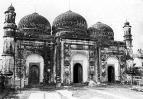 A picture of Jama Masjid, taken in 1801, by C.B.Asher Motijhil Mosque, Kala Masjid.jpg