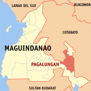 Mapa sa Maguindanao nga nagpakita sa nahimutangan sa Pagalungan.