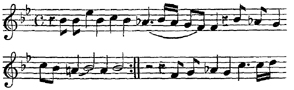 Zahn 6634, Vetter's hymn tune for "Liebster Gott, wann werd ich sterben" from Terry Chorals II, p 151 (start).jpg