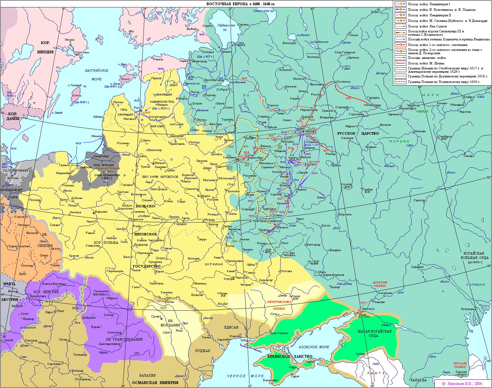 Европа 1600 год карта