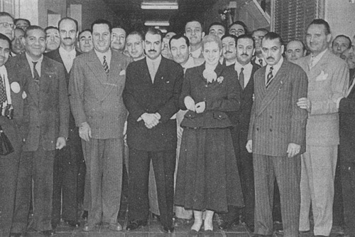 Juárez, junto a Perón y [[Eva Duarte