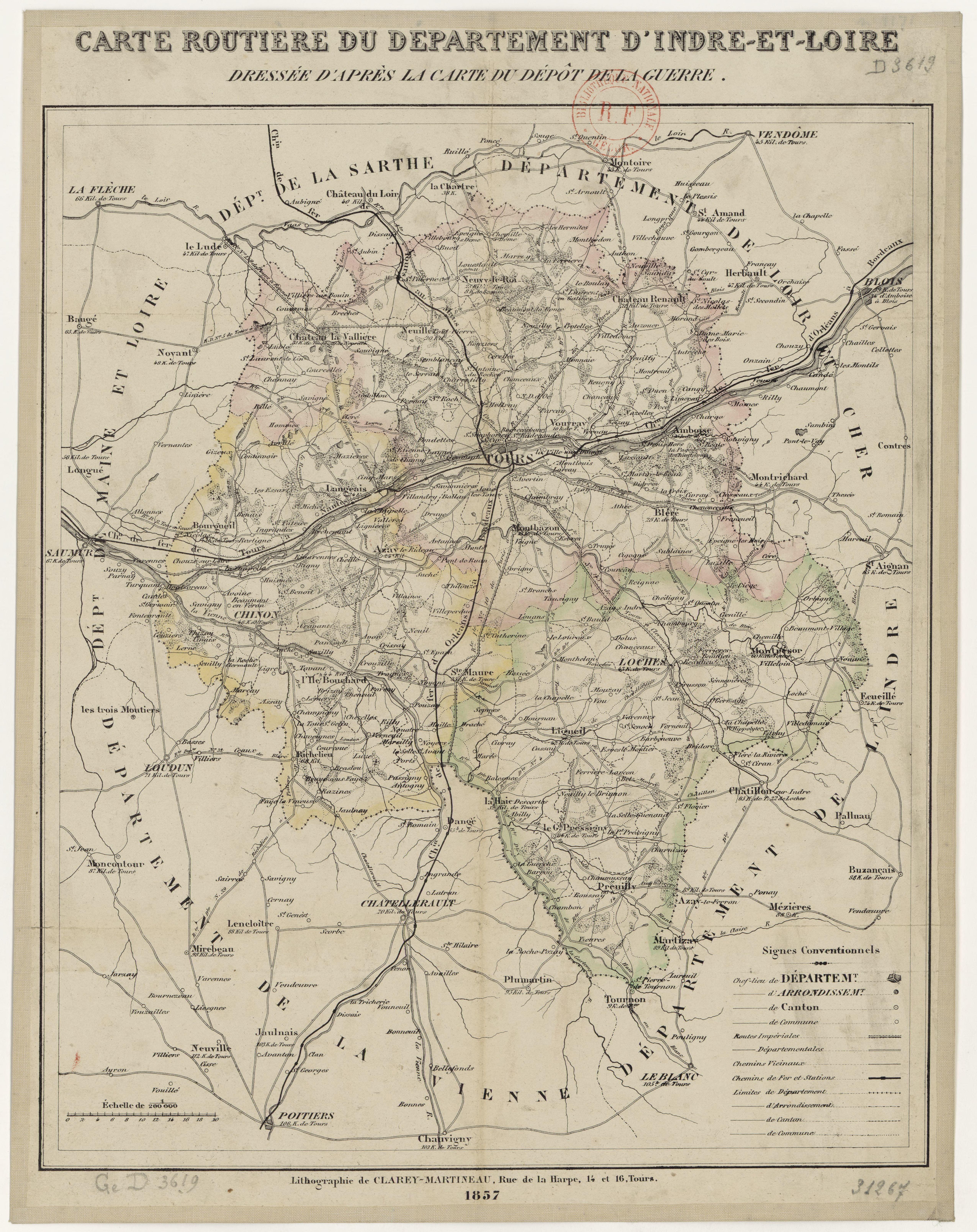 carte de l indre et loire File:Carte routière du département d'Indre et Loire. 