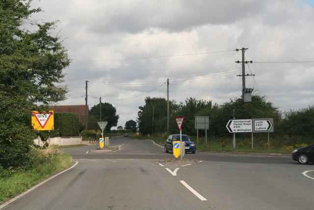 File:Conspicuous junction of the A631 and B1225 at Ludford - geograph.org.uk - 3608583.jpg