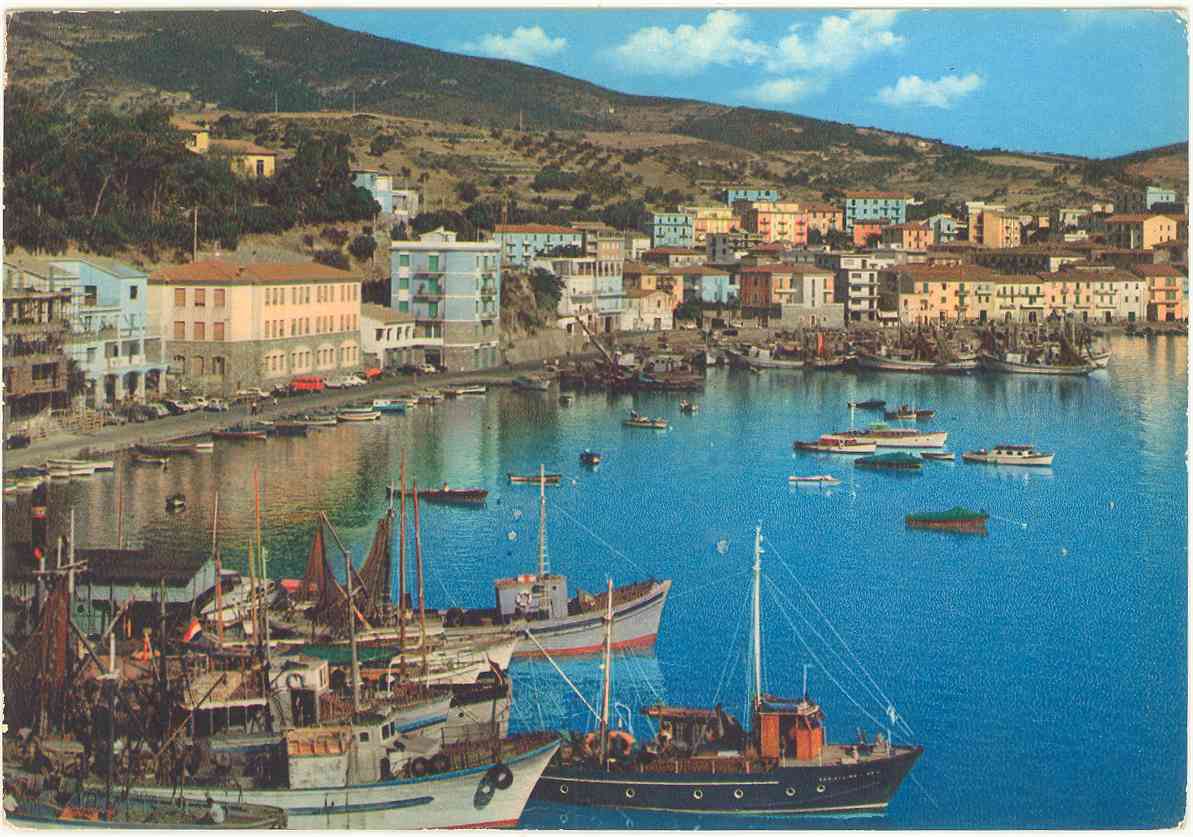 Porto Ercole, il porto 1964, Grosseto, Toscana, Collezione cartoline Albertomos