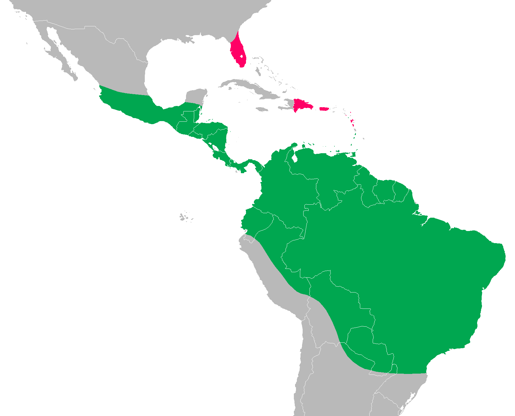 Green Iguana range map