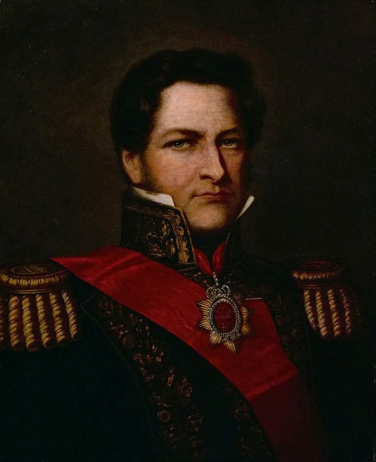 Posthumous portrait of Juan Manuel de Rosas wearing the full dress of a brigadier general