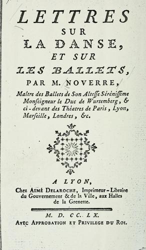 Lettres sur la danse (frontespizio-title page)